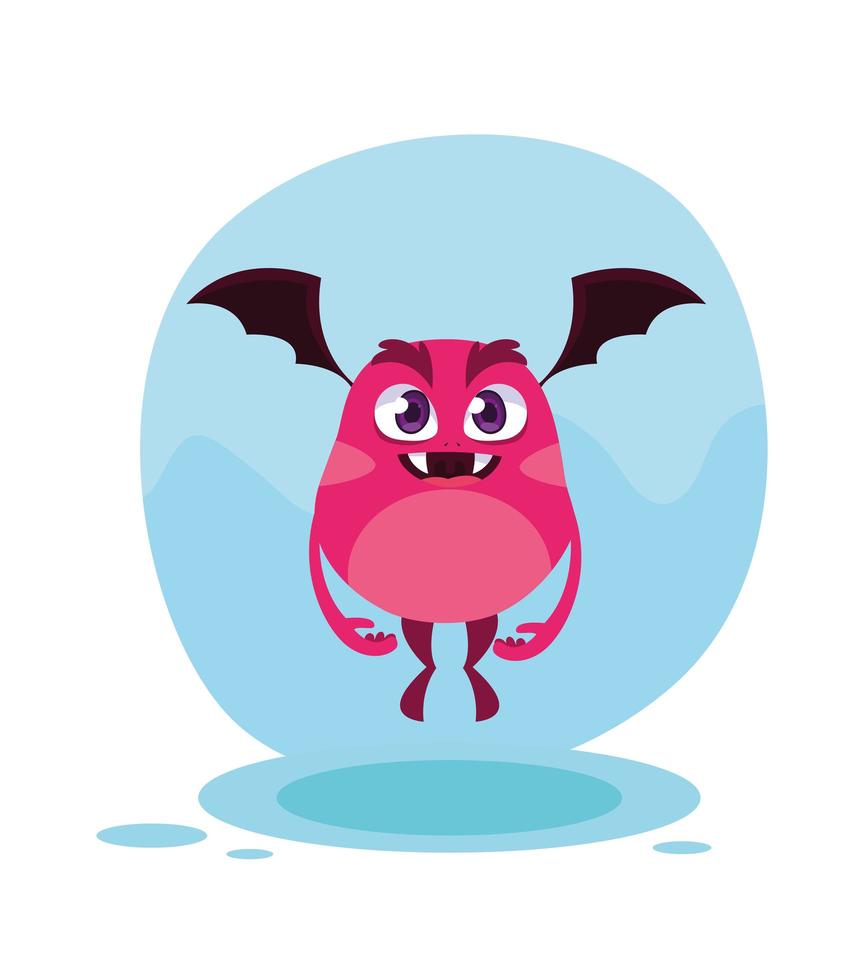 roze monster cartoon design icoon vector