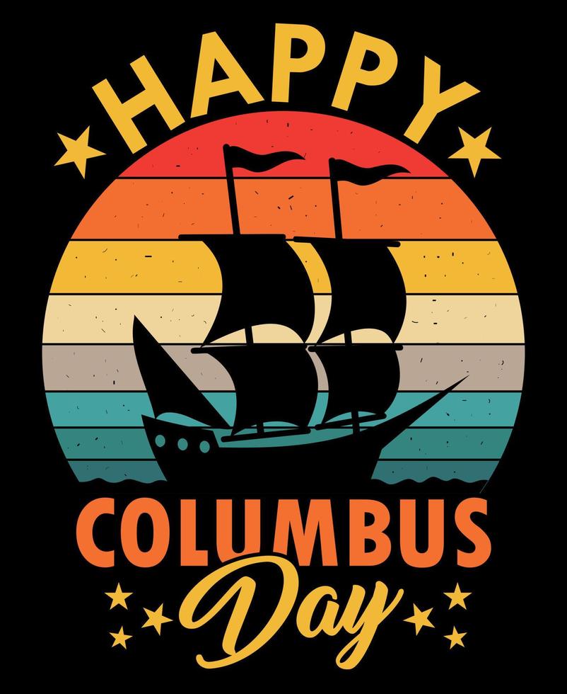gelukkig Columbus dag t-shirt ontwerp vector