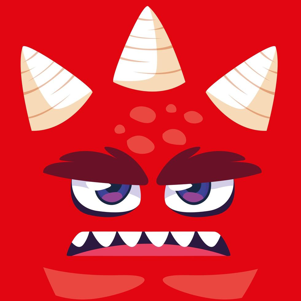 rode monster cartoon design icoon vector