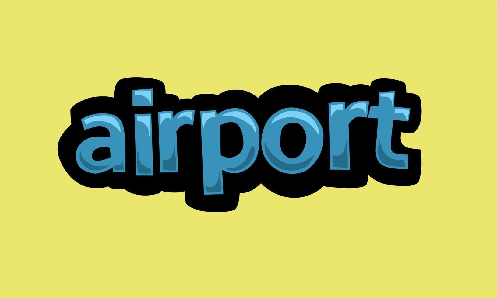 luchthaven schrijven vector ontwerp Aan een geel achtergrond