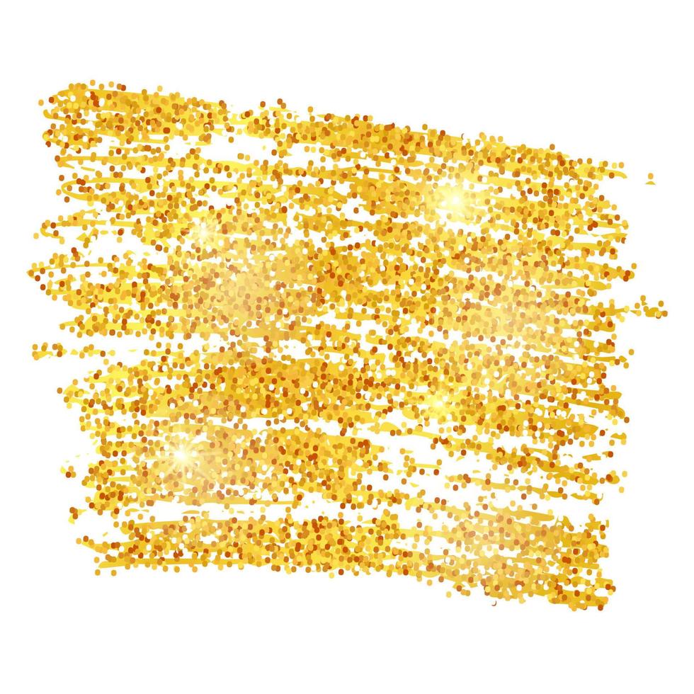 gouden verf glinsterende backdrop Aan een wit achtergrond. achtergrond met goud sparkles en schitteren effect. leeg ruimte voor uw tekst. vector illustratie