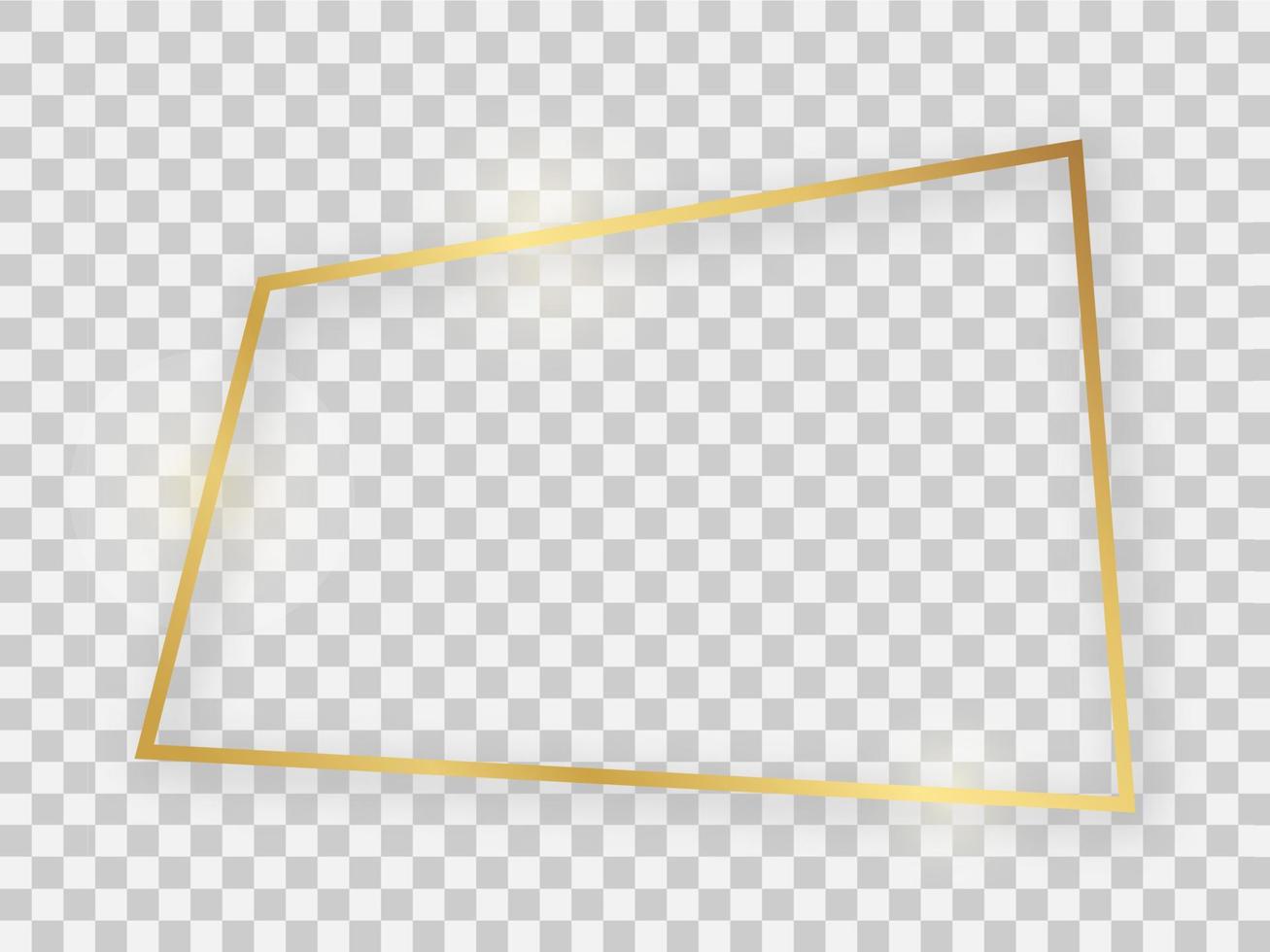 goud glimmend rechthoekig kader vector