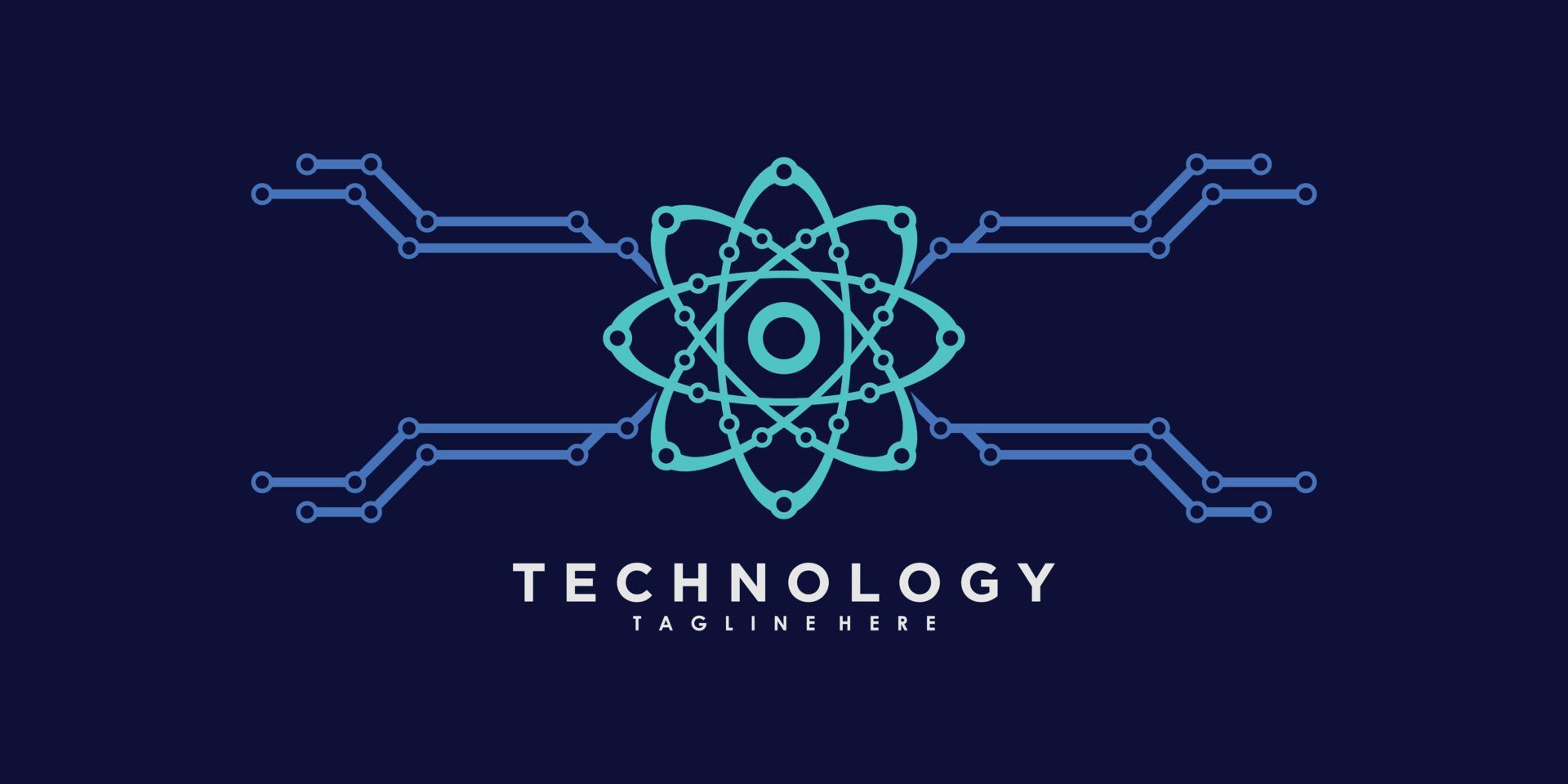 technologie logo ontwerp vector met helling abstract creatief concept