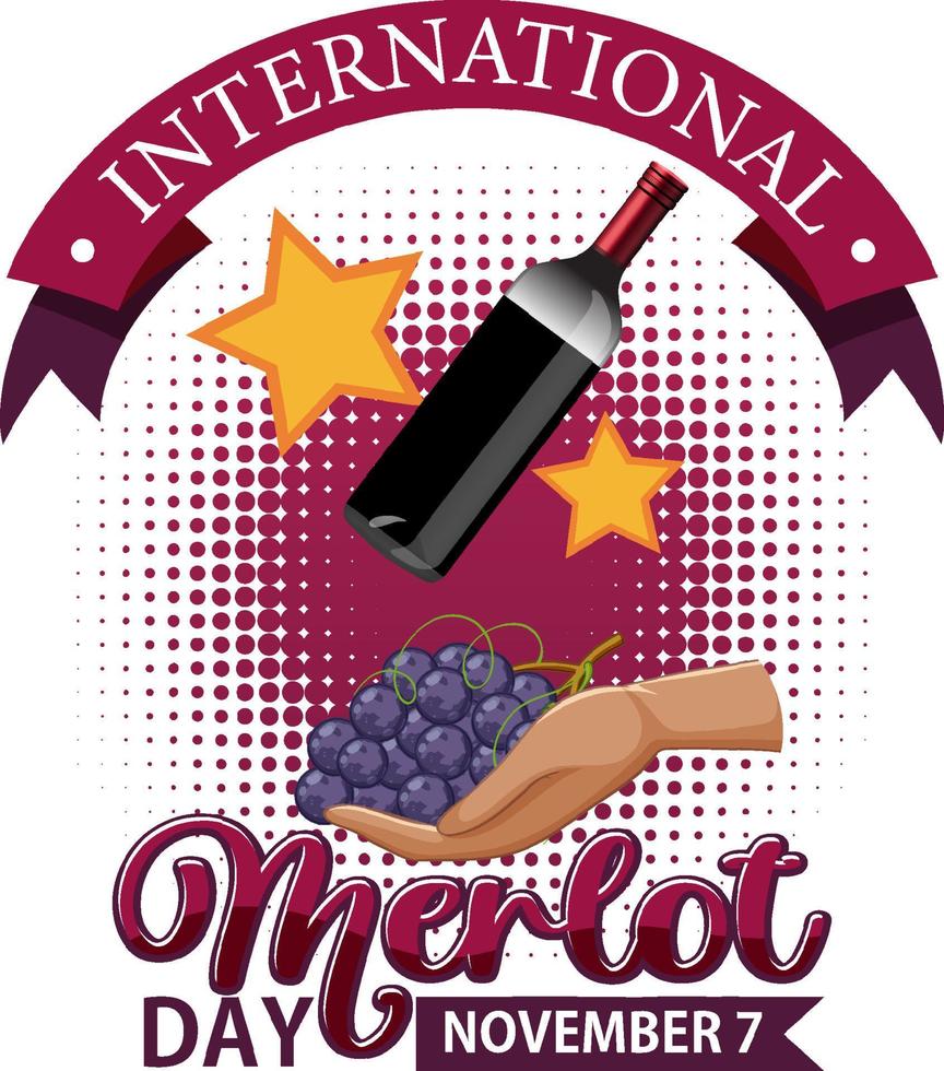 Internationale merlot dag poster ontwerp vector