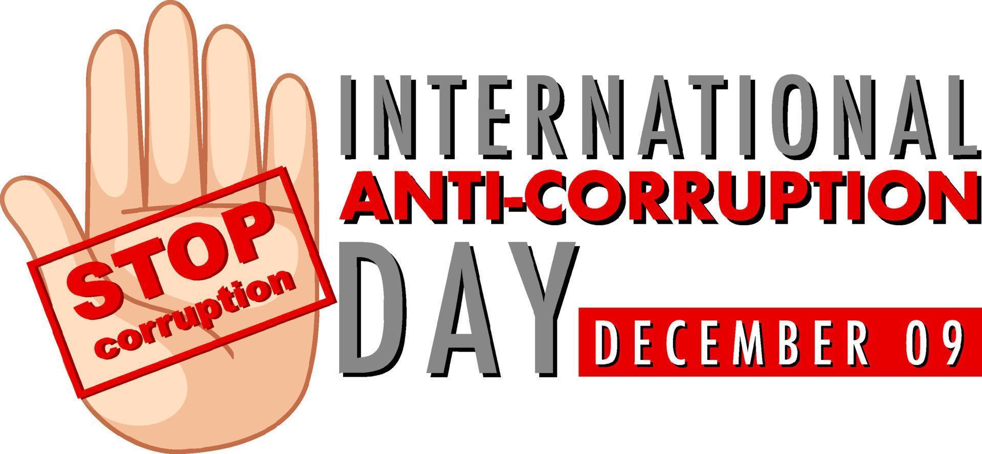 Internationale anti corruptie dag poster ontwerp vector