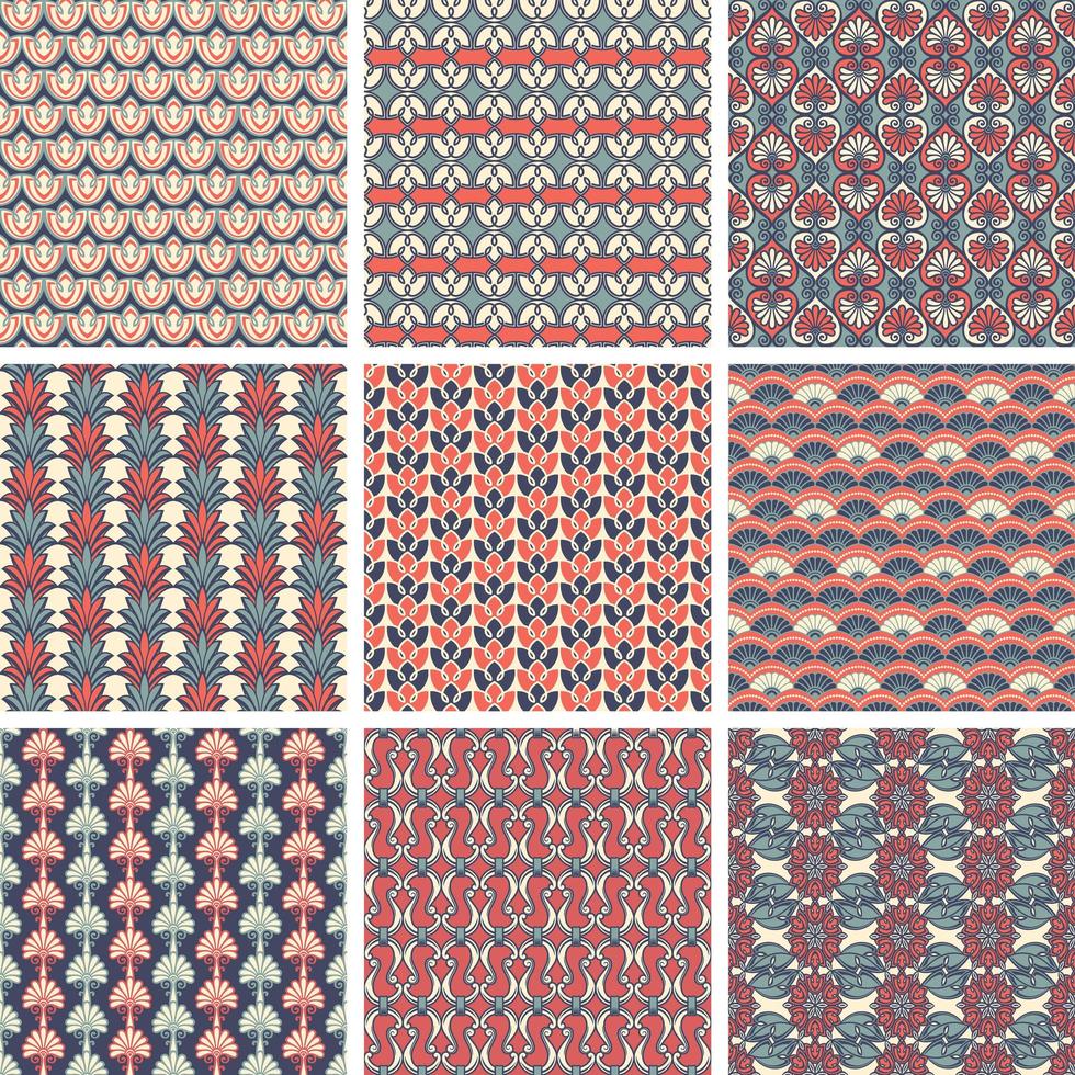 set van kleurrijke geometrische vintage patroon vector