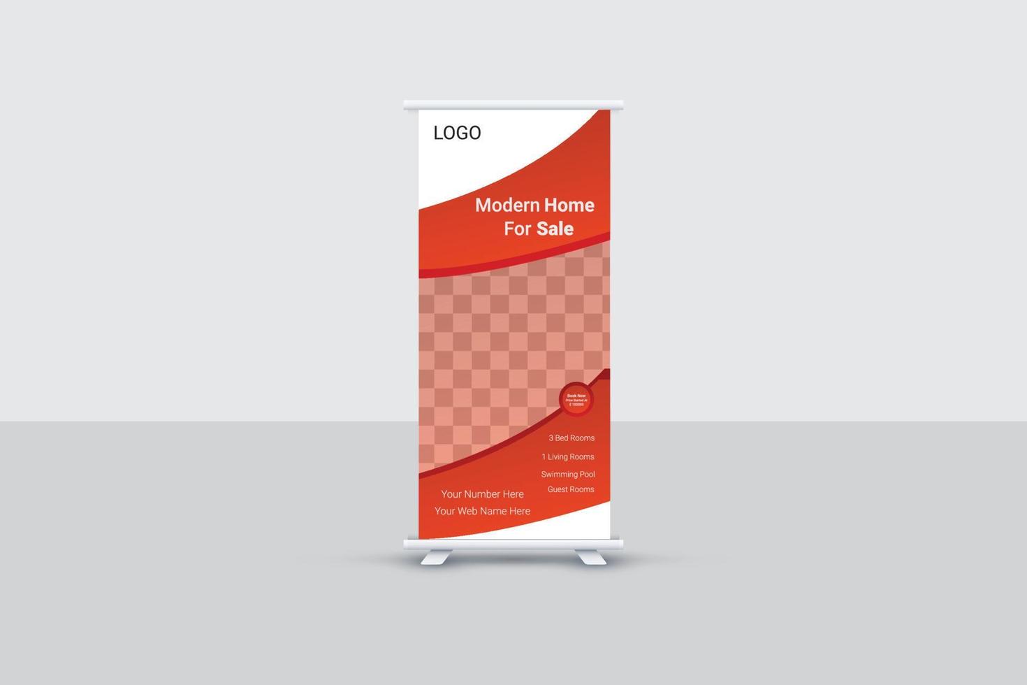 onroerend goed roll-up banner vector