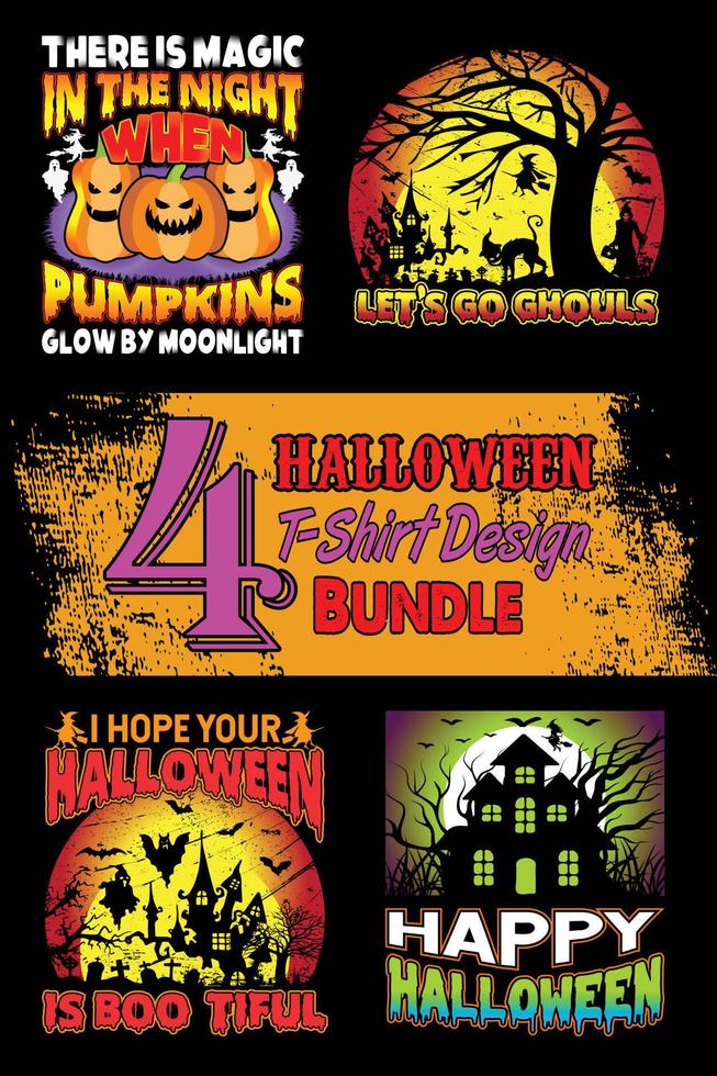 halloween t-shirt ontwerp bundel. halloween t-shirt ontwerp bundel, gemakkelijk naar afdrukken voor alle doeleinden voor Heren, Dames, en kinderen vector