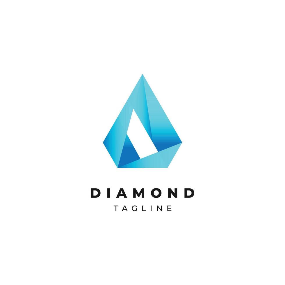 abstract blauw meetkundig diamant besnoeiing vorm bedrijf logo ontwerp sjabloon vector