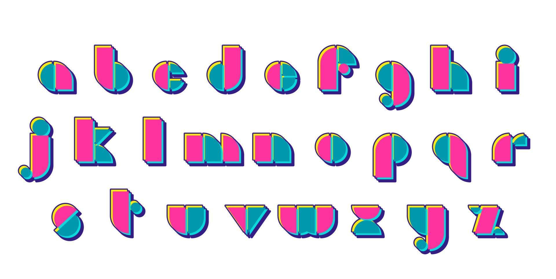 90s 80s stijl lettertype. bauhaus vector