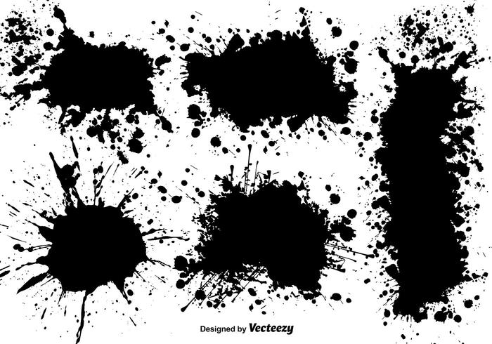 Vector Set Van Zwarte Splatters