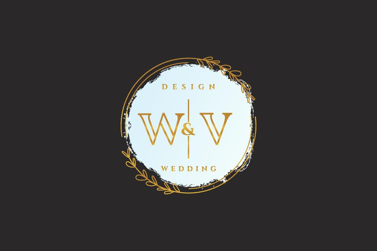 eerste wv schoonheid monogram en elegant logo ontwerp handschrift logo van eerste handtekening, bruiloft, mode, bloemen en botanisch met creatief sjabloon. vector