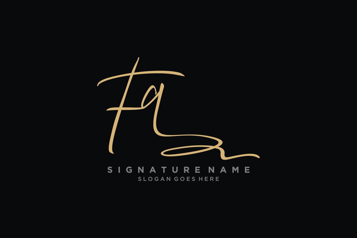 eerste fq brief handtekening logo sjabloon elegant ontwerp logo teken symbool sjabloon vector icoon