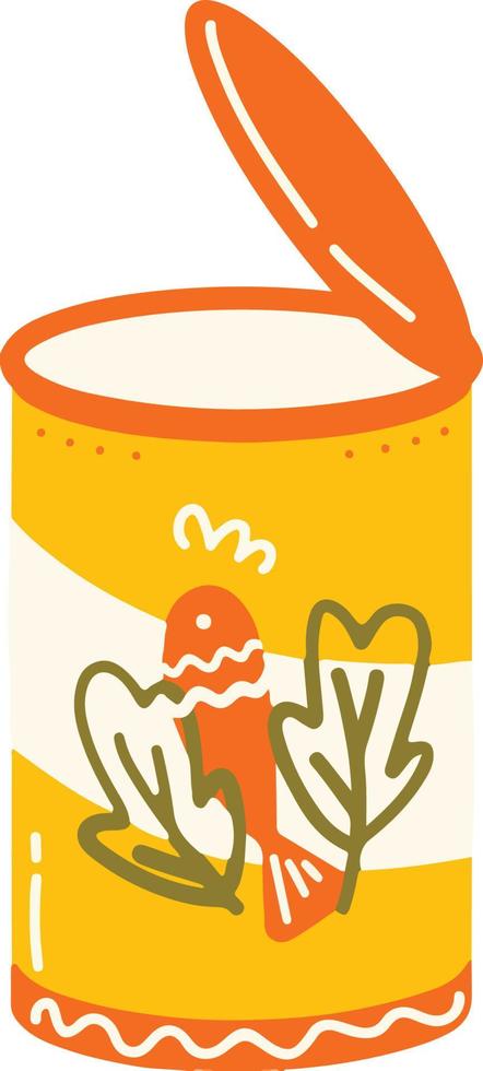 pret ingeblikt voedsel hand- getrokken zomer kamp illustratie vector