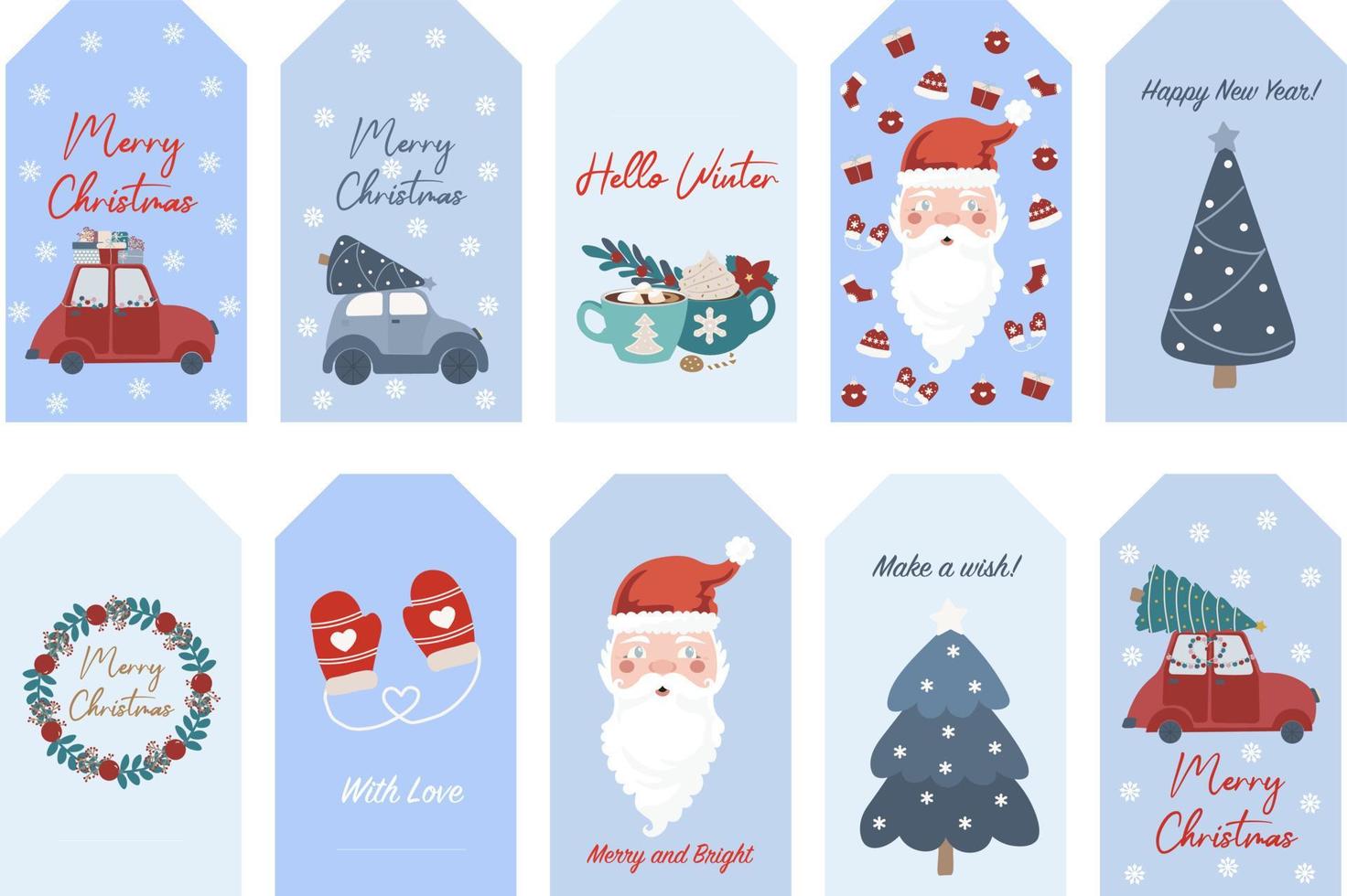 Kerstmis labels. afdrukbare geschenk tags met vrolijk Kerstmis vector