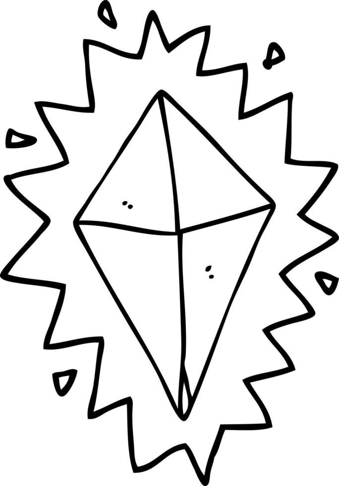 lijn tekening tekenfilm diamant vector