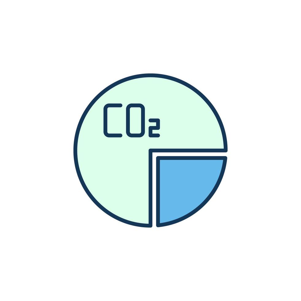 co2 taart tabel gekleurde icoon - vector koolstof dioxide teken