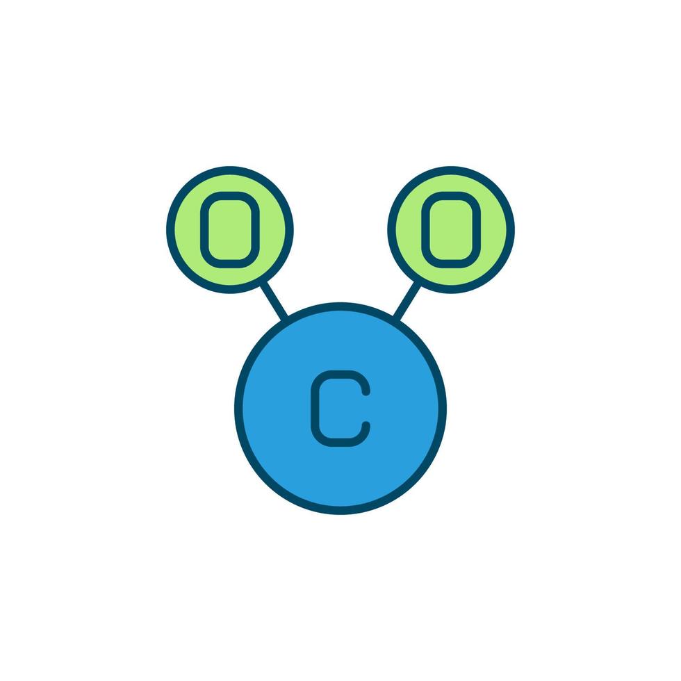 co2 koolstof dioxide chemisch formule vector gekleurde icoon