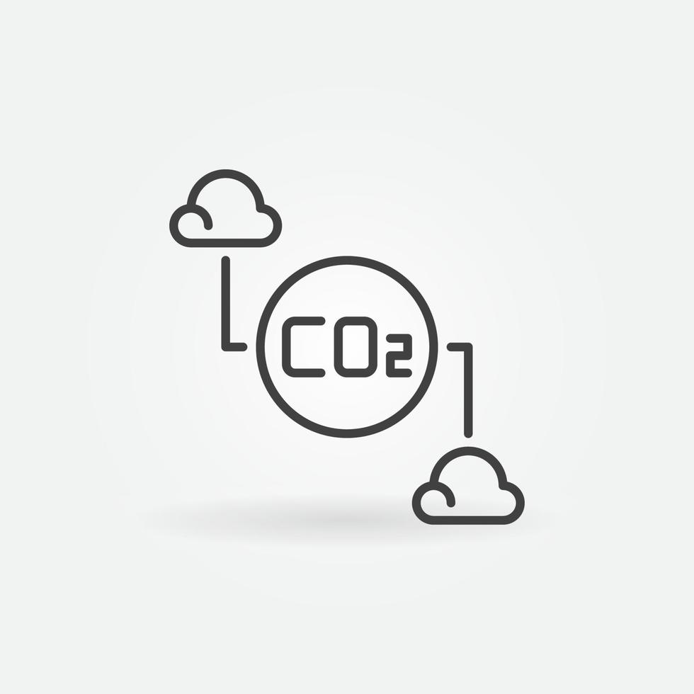 koolstof dioxide co2 met wolken schets vector concept icoon