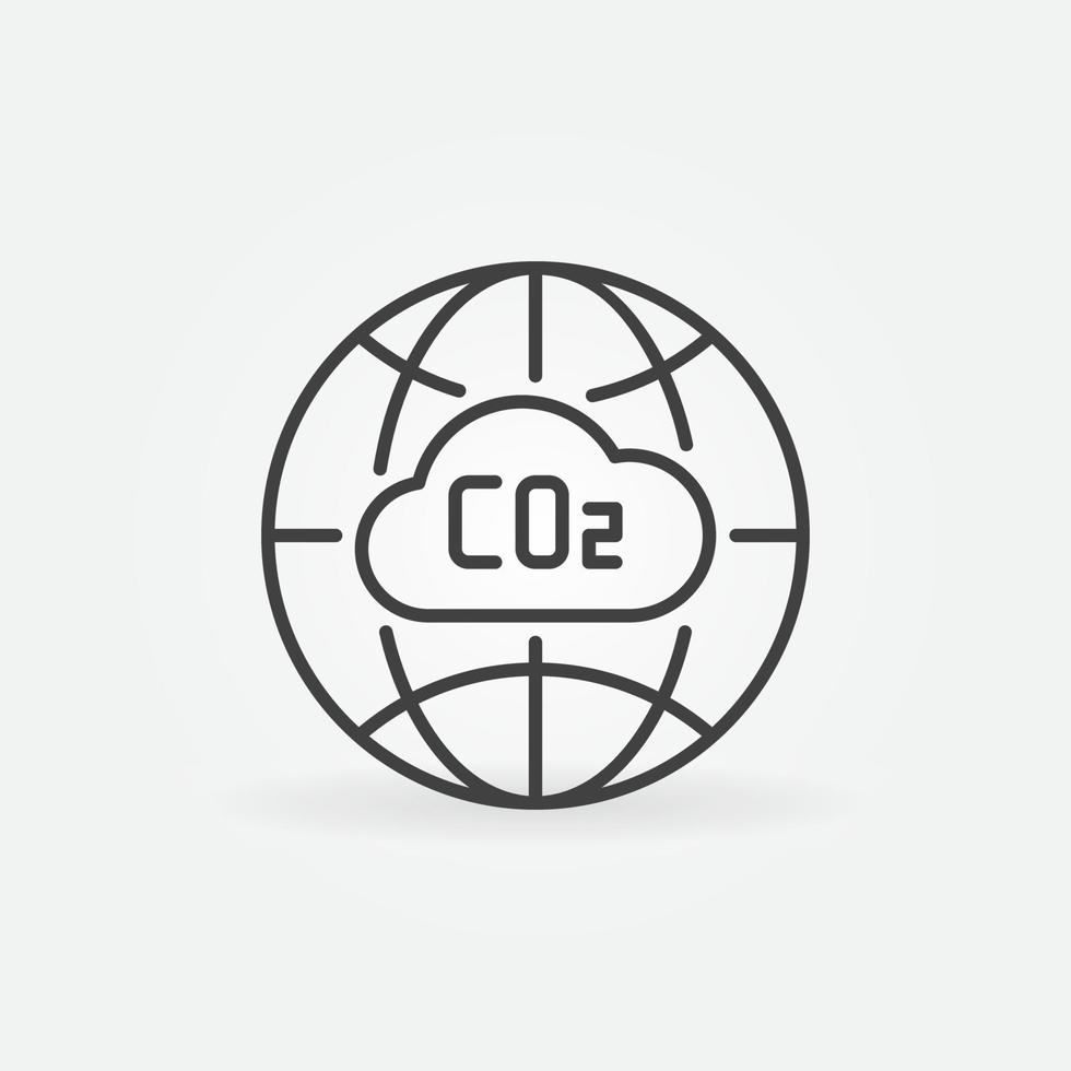 koolstof dioxide co2 aarde wereldbol vector concept lijn icoon