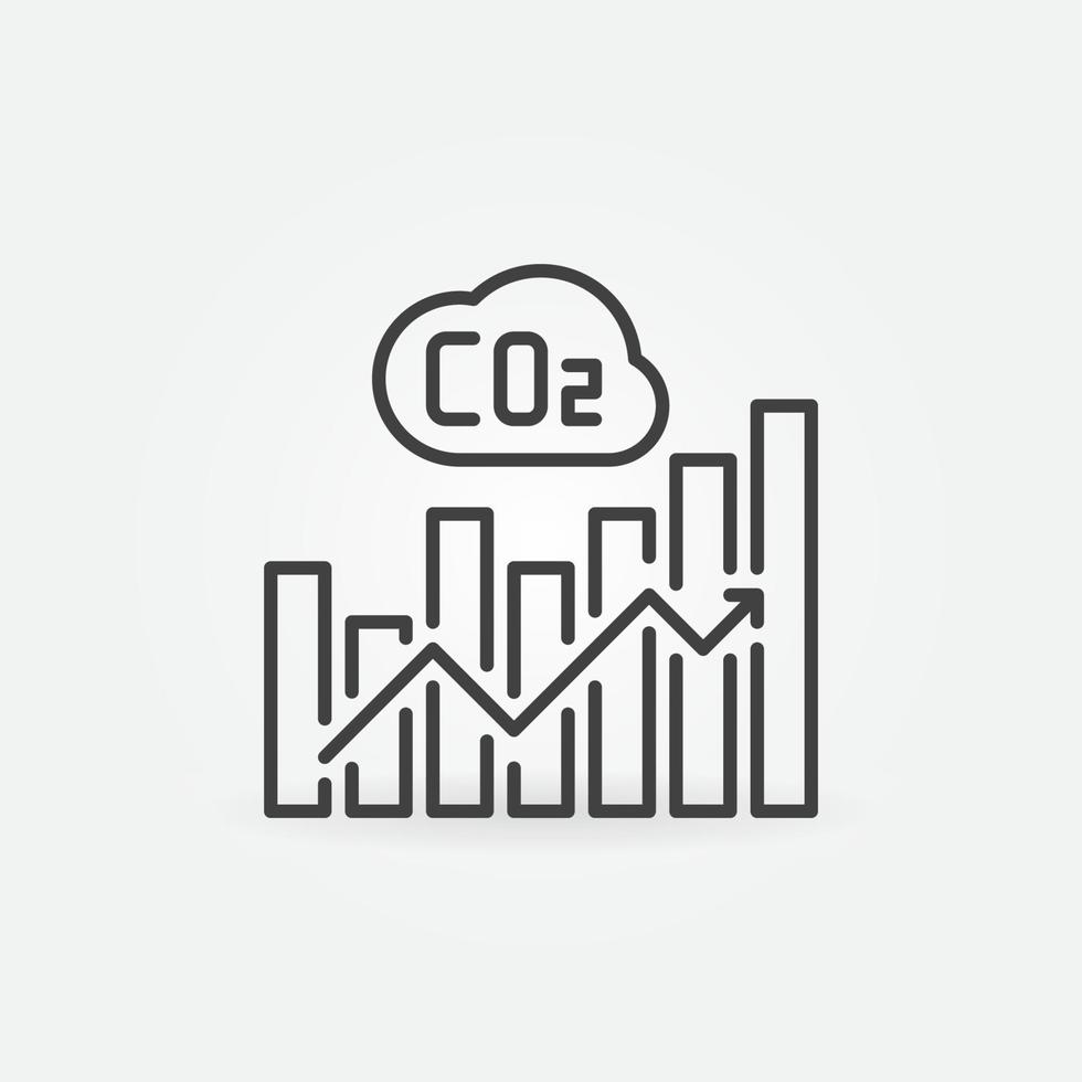 koolstof dioxide co2 bar tabel lineair vector concept icoon