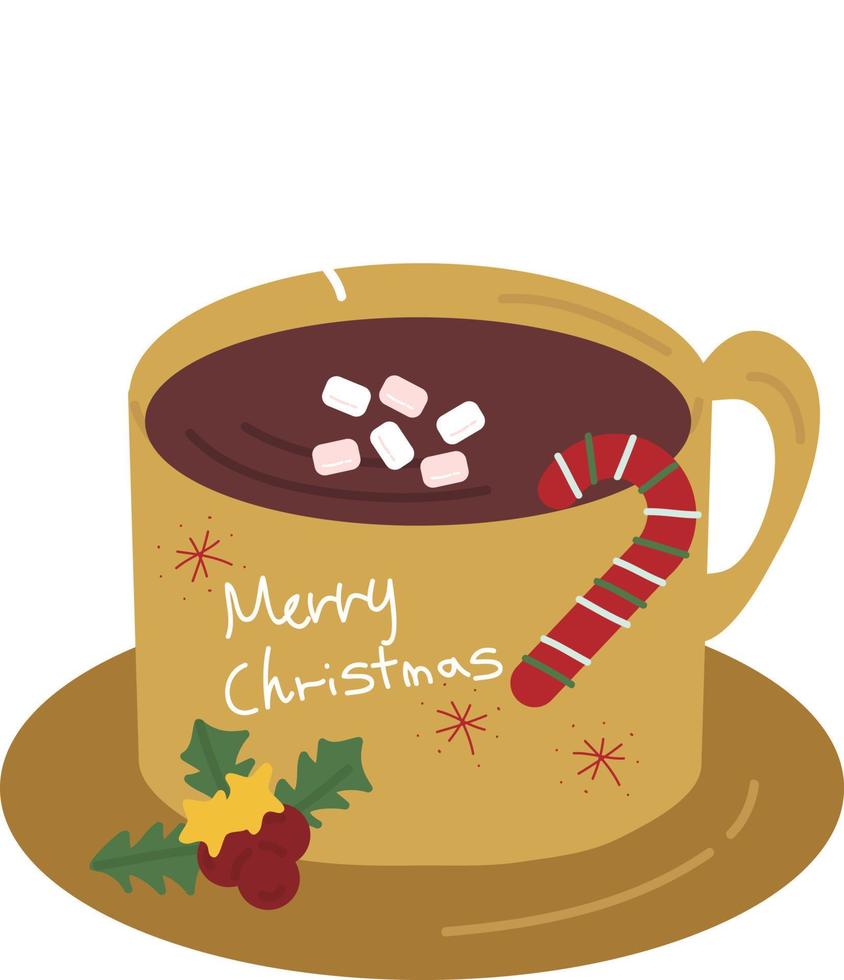 Kerstmis chocola mok.kerstmis afdrukken benodigdheden. vrolijk Kerstmis partij mensen vieren Kerstmis vlak illustratie .inpakken papier. Kerstmis afdrukken benodigdheden. vrolijk Kerstmis vector