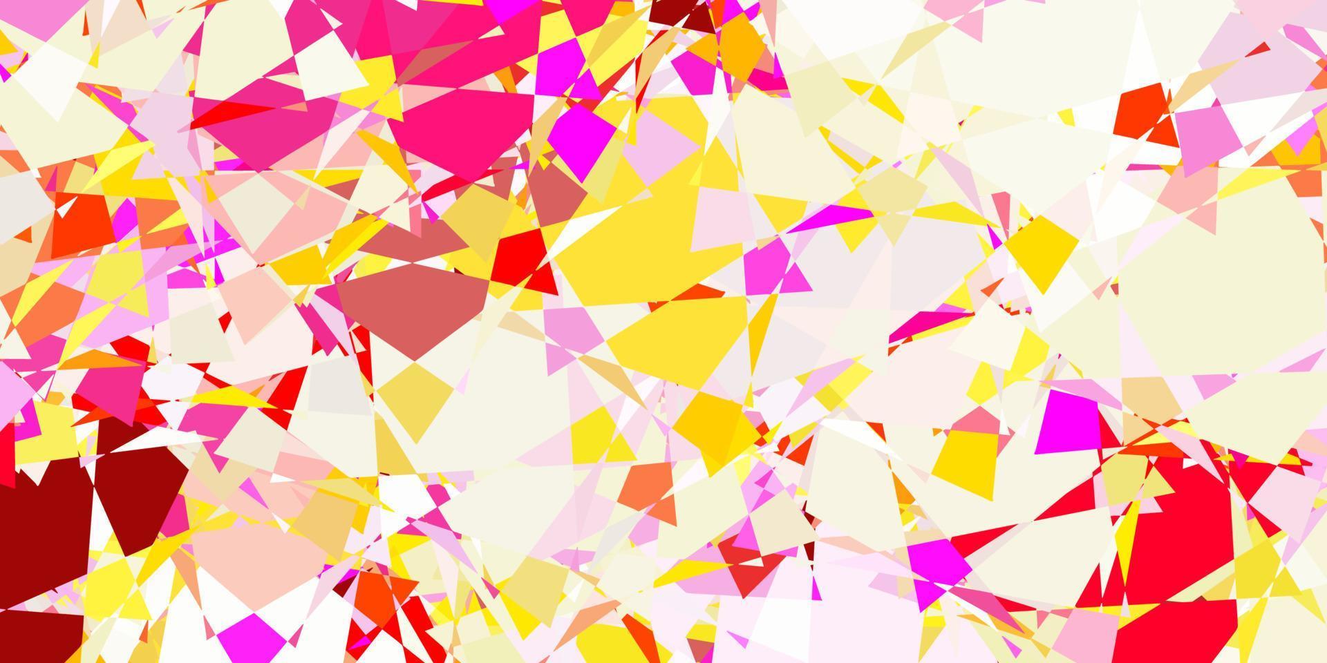 lichtrode, gele vectorachtergrond met driehoeken. vector
