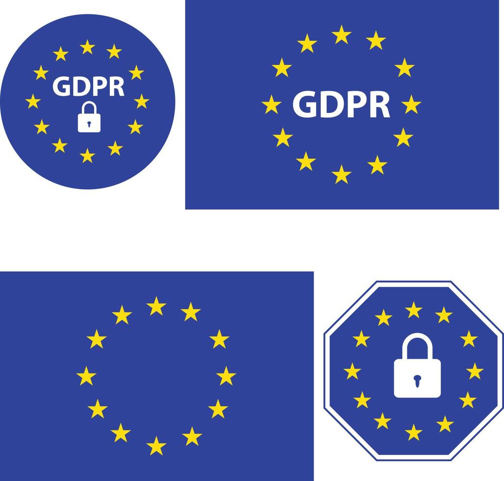 algemeen gegevens bescherming regulatie. gdpr teken. euro veiligheid slot pictogrammen. vlak stijl. vector