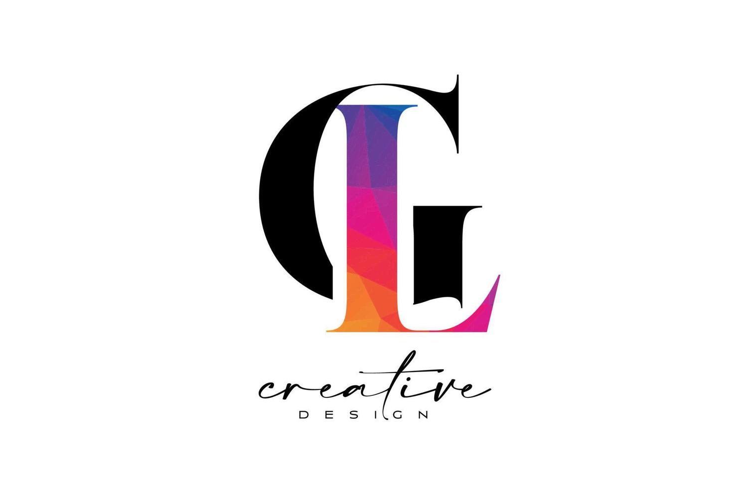 gl brief ontwerp met creatief besnoeiing en kleurrijk regenboog structuur vector