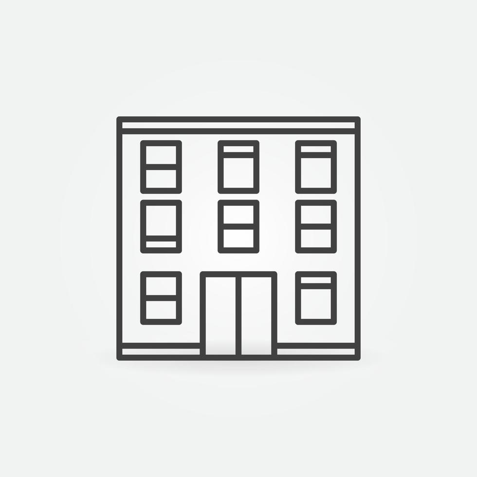 meerdere verdiepingen gebouw vector concept lijn icoon of teken