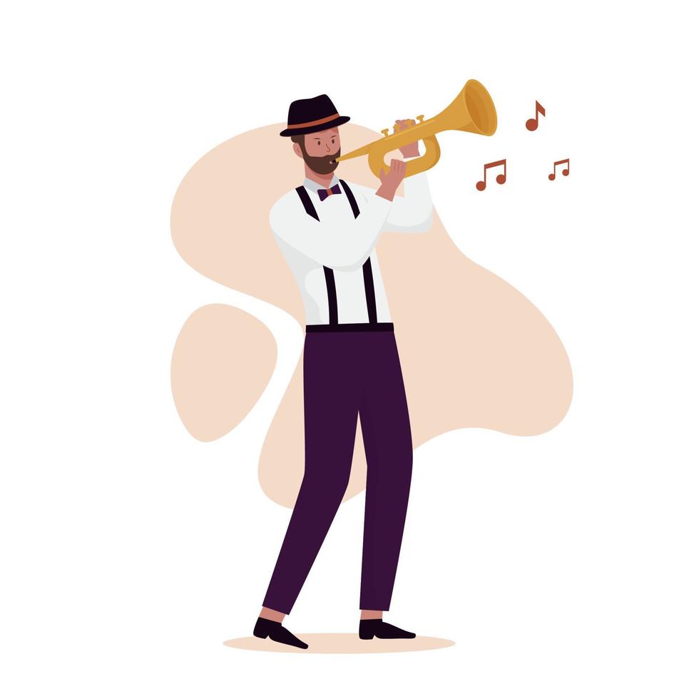 mannen blazen in saxofoon illustratie concept vector