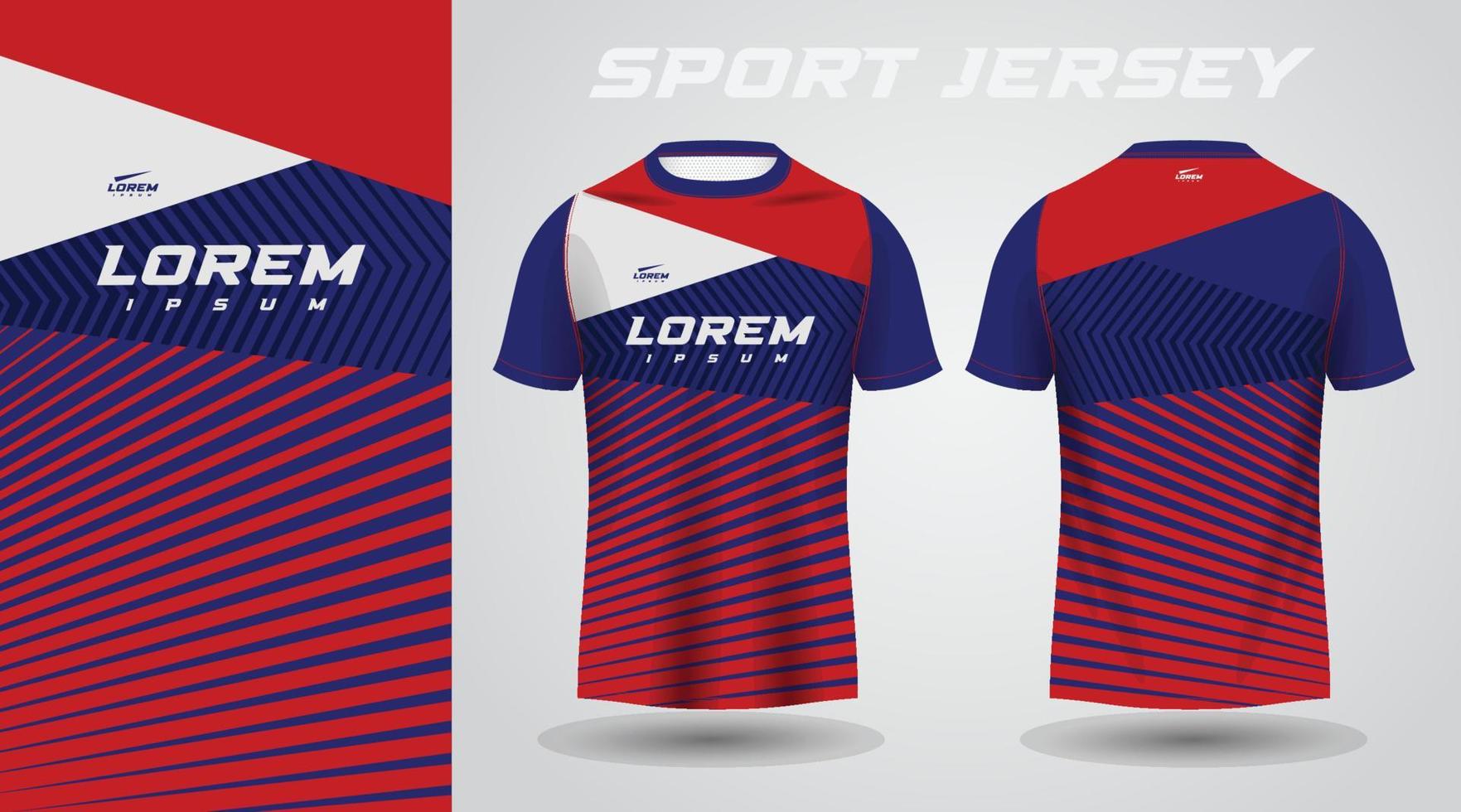 rood blauw shirt sport jersey ontwerp vector