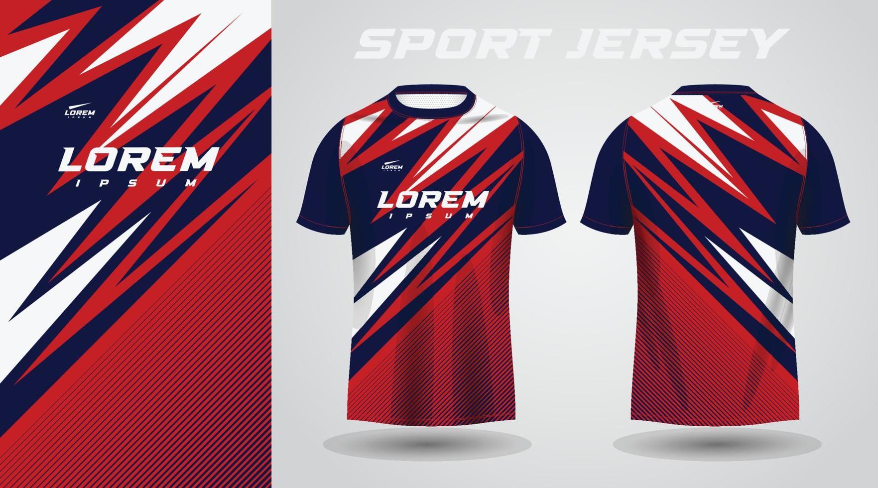 rood blauw shirt sport jersey ontwerp vector