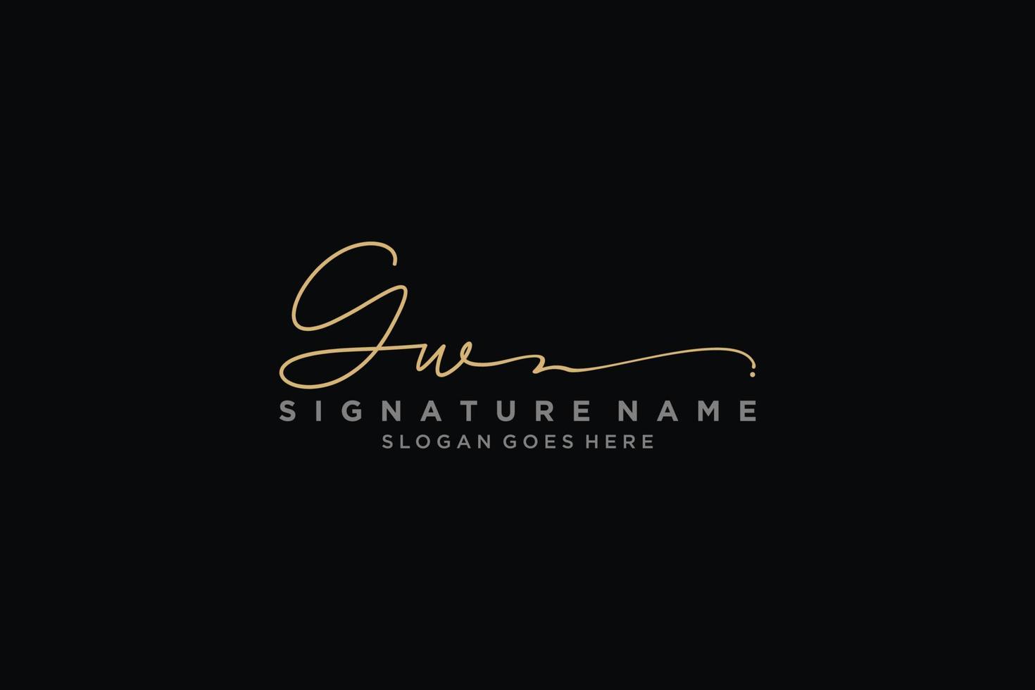 eerste gw brief handtekening logo sjabloon elegant ontwerp logo teken symbool sjabloon vector icoon
