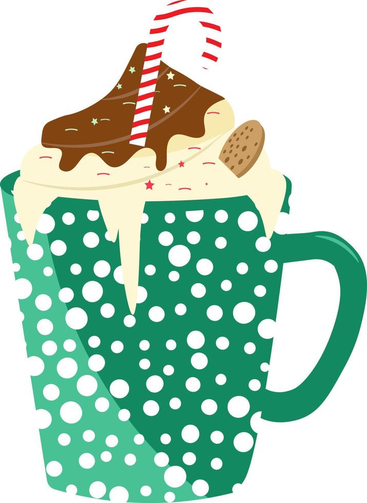 Kerstmis kop vakantie heet koffie mok vector