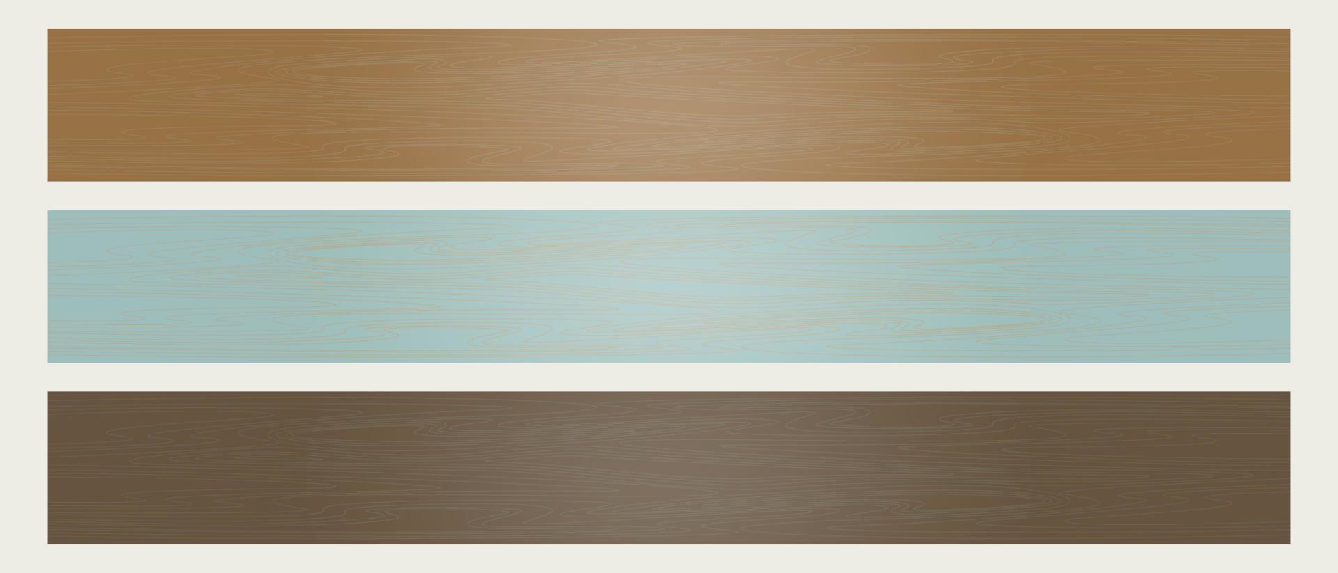 houten planken set, blauw cyaan tonen, horizontaal plank, blanco houten plank voor uithangbord decoratie. vector