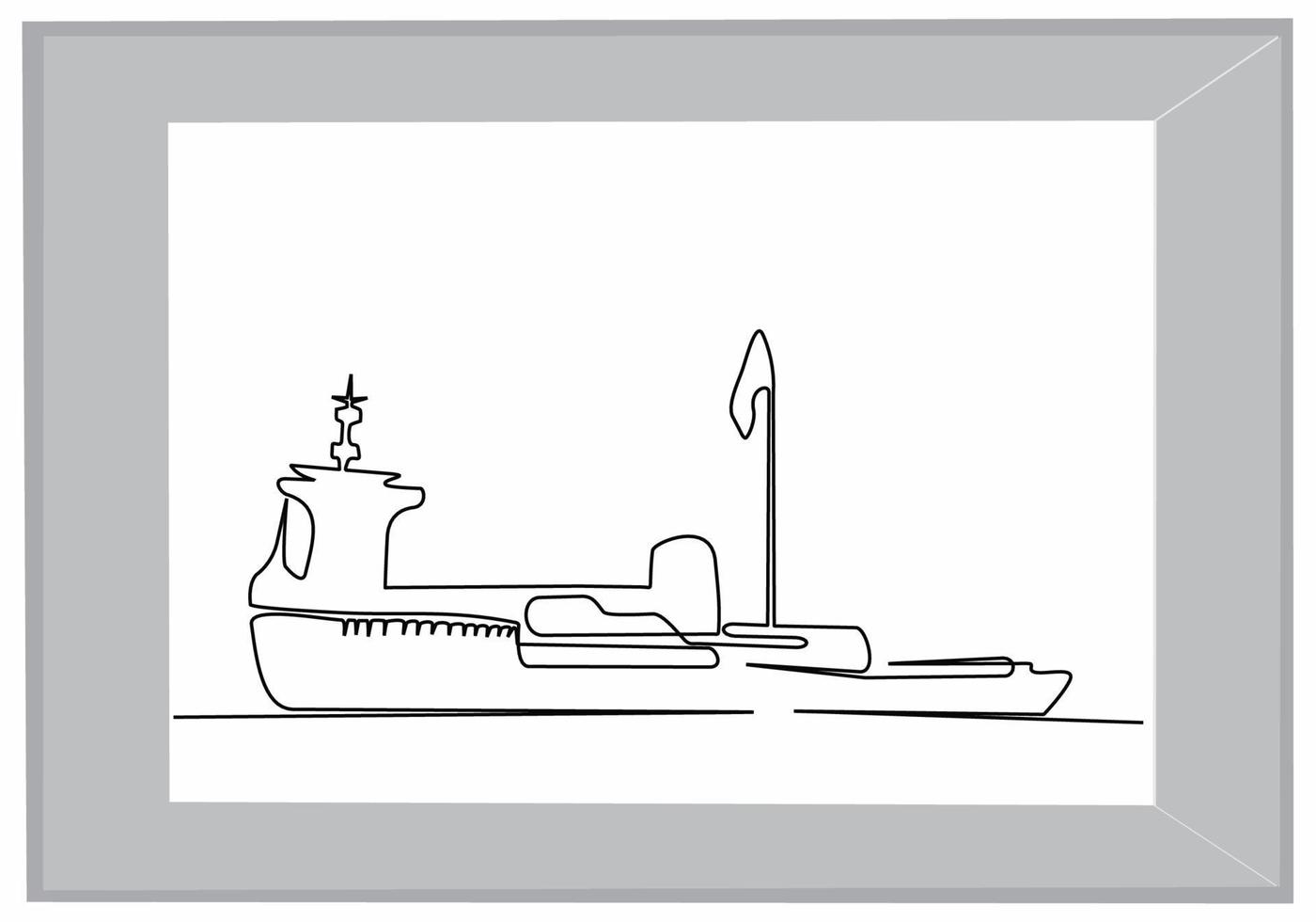 schip doorlopend lijn kunst vector