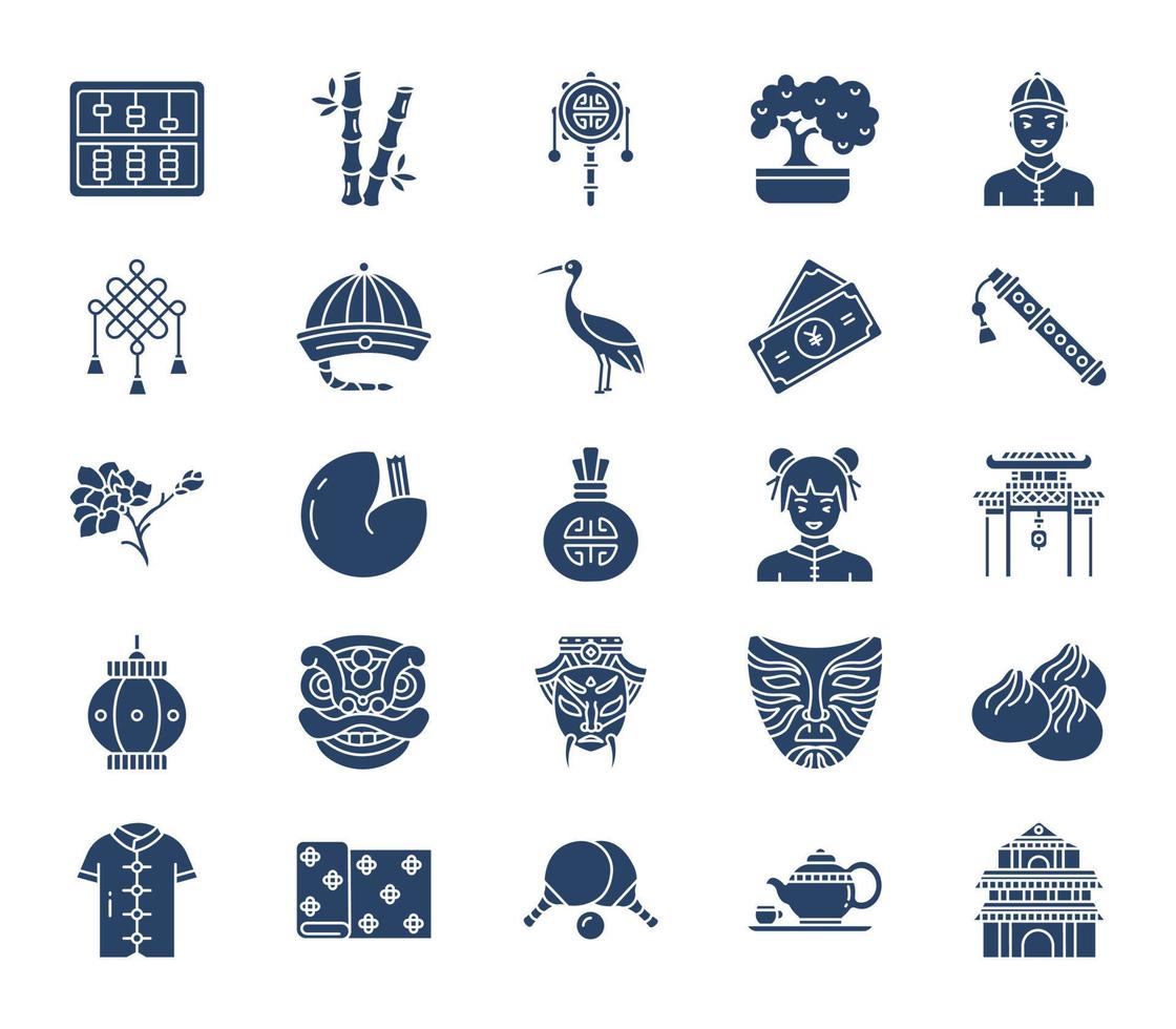 China natie en cultuur icoon reeks vector