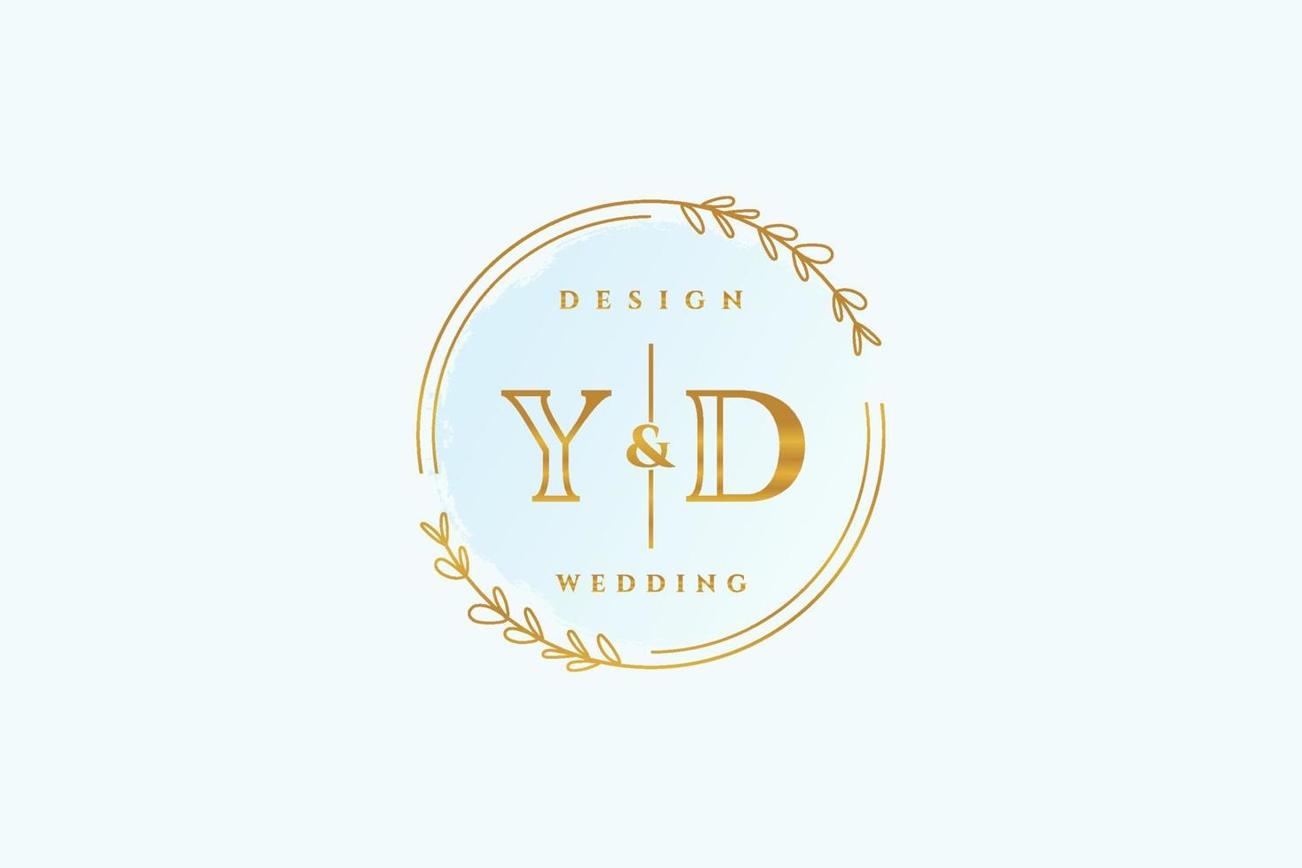 eerste yd schoonheid monogram en elegant logo ontwerp handschrift logo van eerste handtekening, bruiloft, mode, bloemen en botanisch met creatief sjabloon. vector