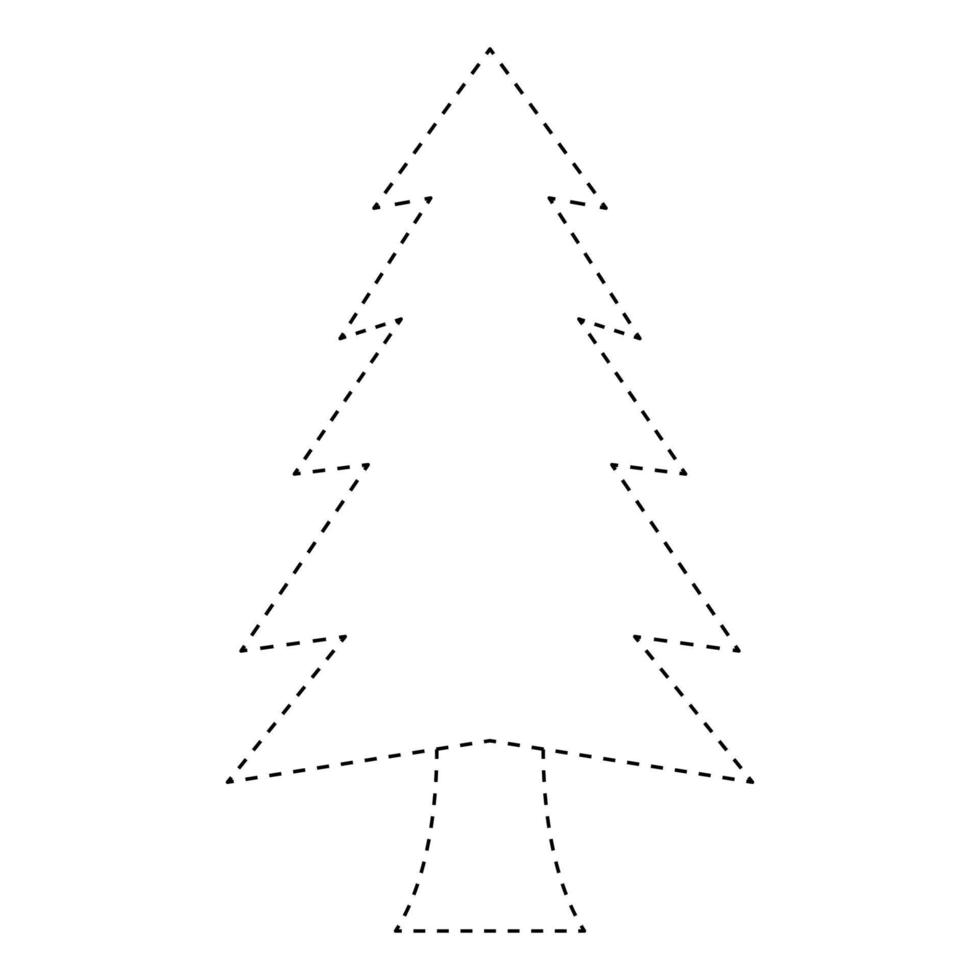 Kerstmis boom traceren werkblad voor kinderen vector