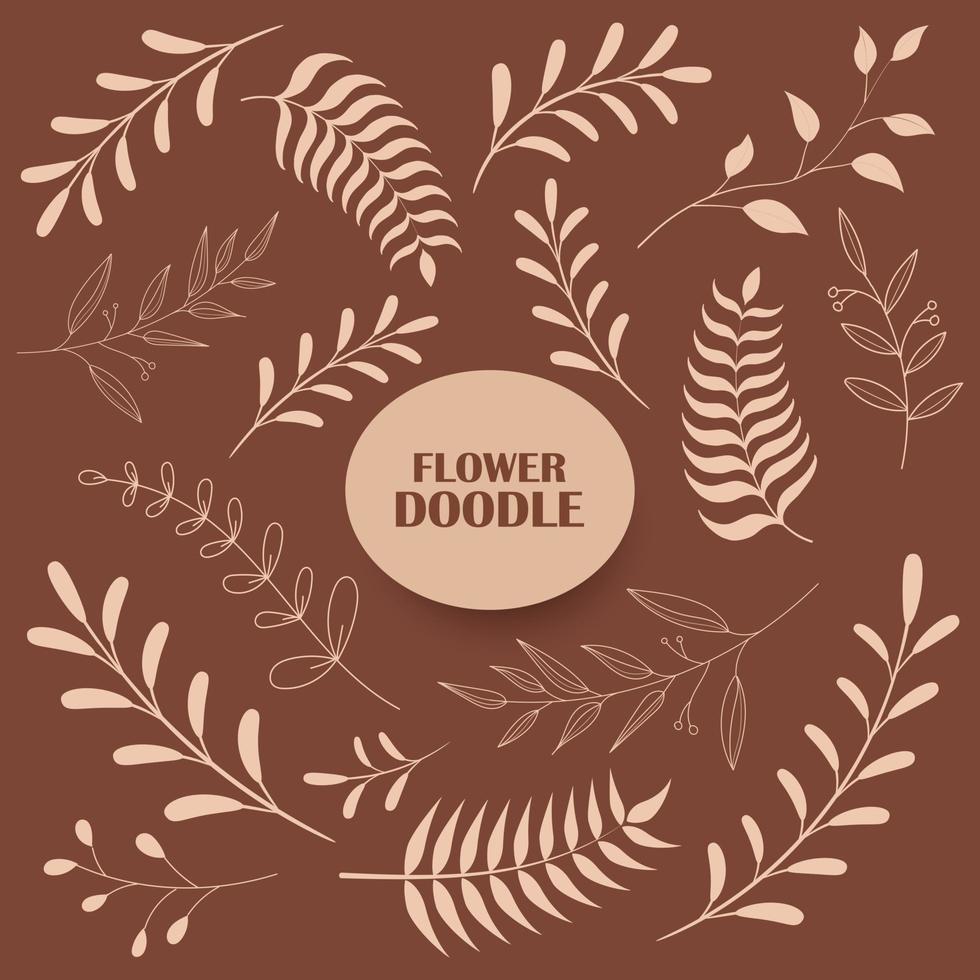 hand- trek bloemen voorjaar tekening reeks illustratie vector