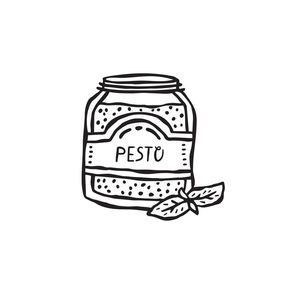 vector hand getekend illustratie van Italiaans keuken. pesto