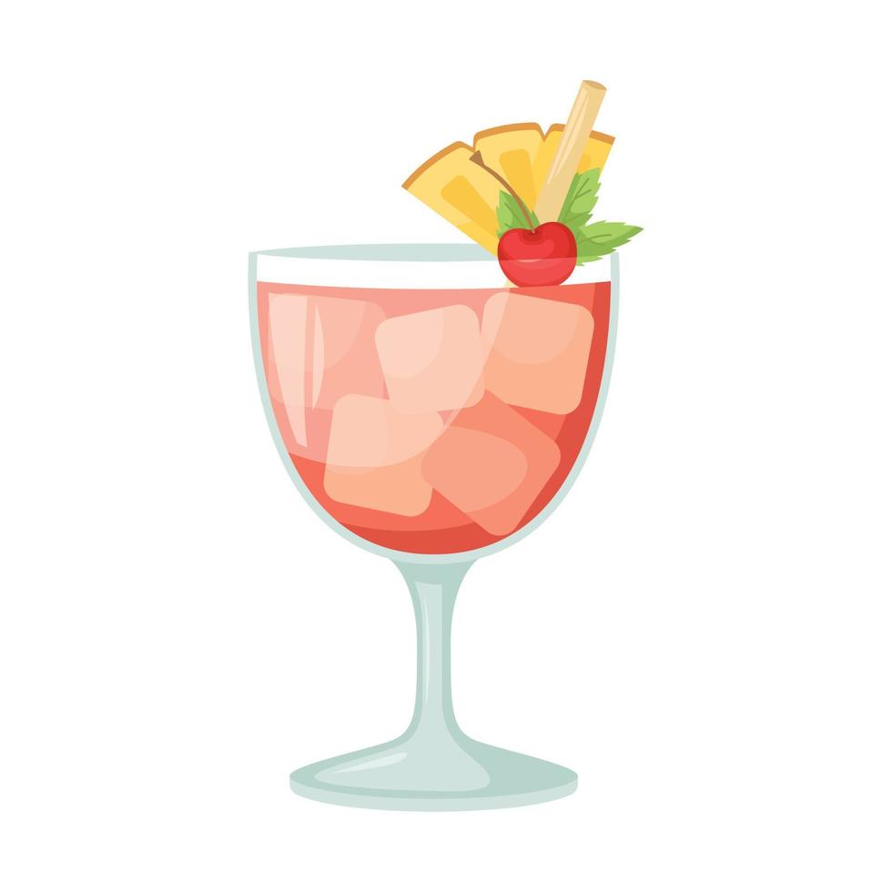 vector illustratie van een club alcoholisch cocktail. mai tai