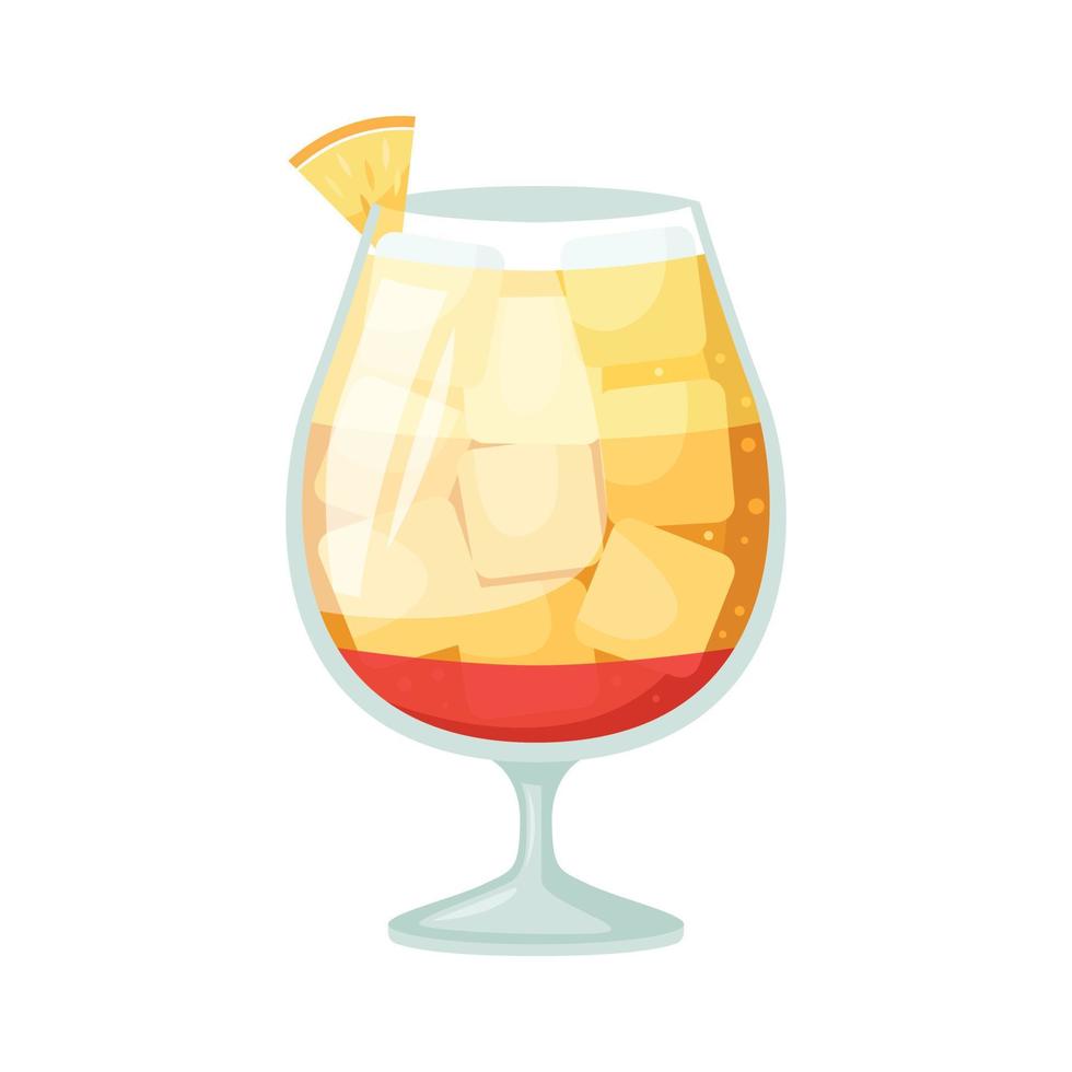 vector illustratie van een club alcoholisch cocktail. tequila zonsopkomst