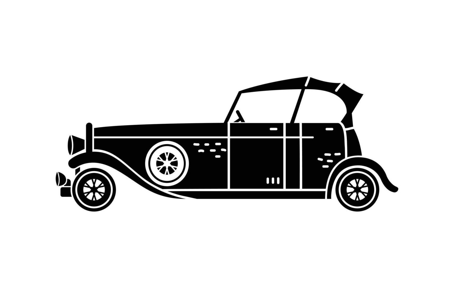 vector hand getekend illustratie van een retro auto. persoonlijk voertuigen.