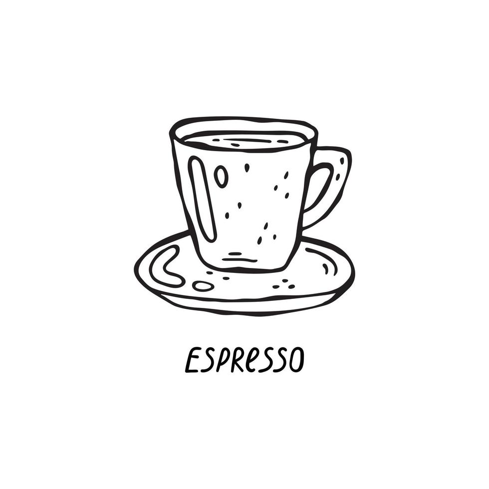 vector hand getekend illustratie van Italiaans keuken. espresso