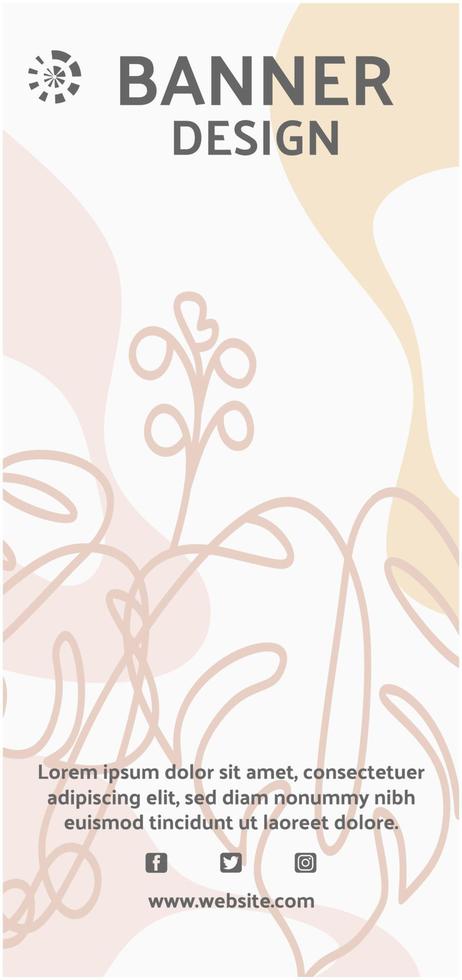 banier bloem sjabloon achtergrond verticaal vector