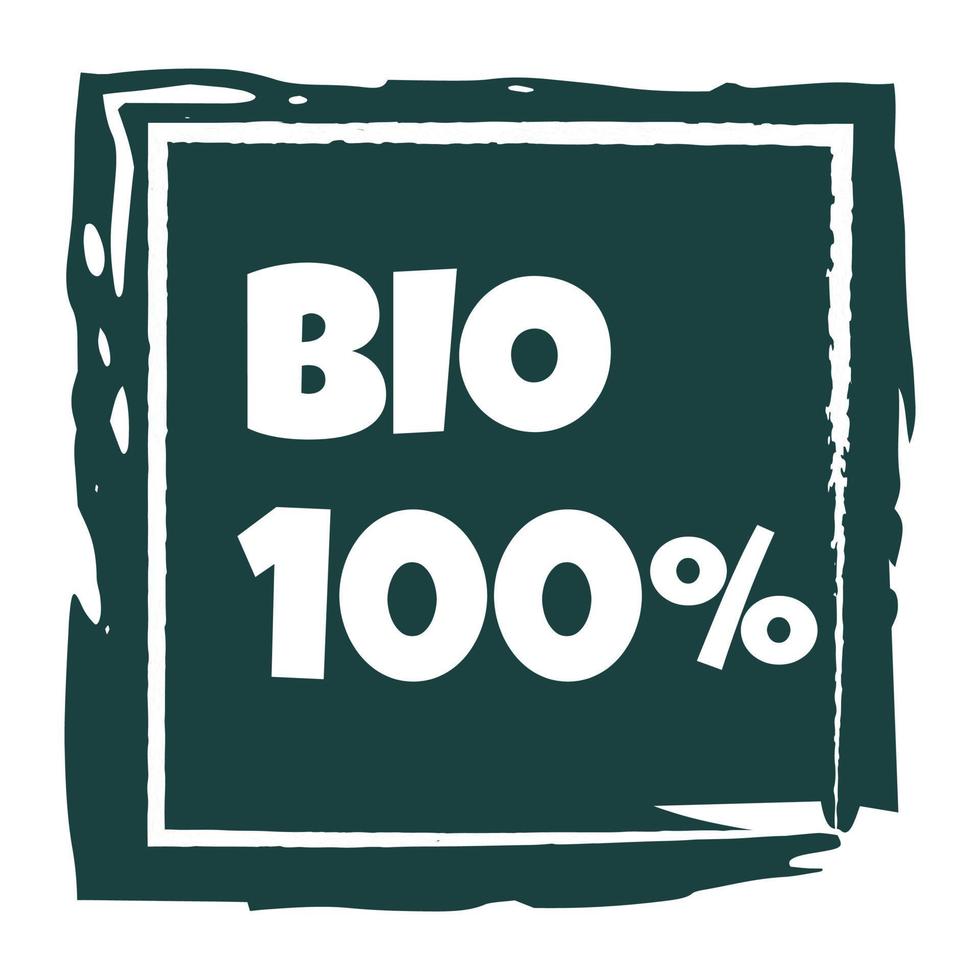 icoon voor verpakking van ecologisch producten Aan een wit achtergrond met de opschrift bio vector