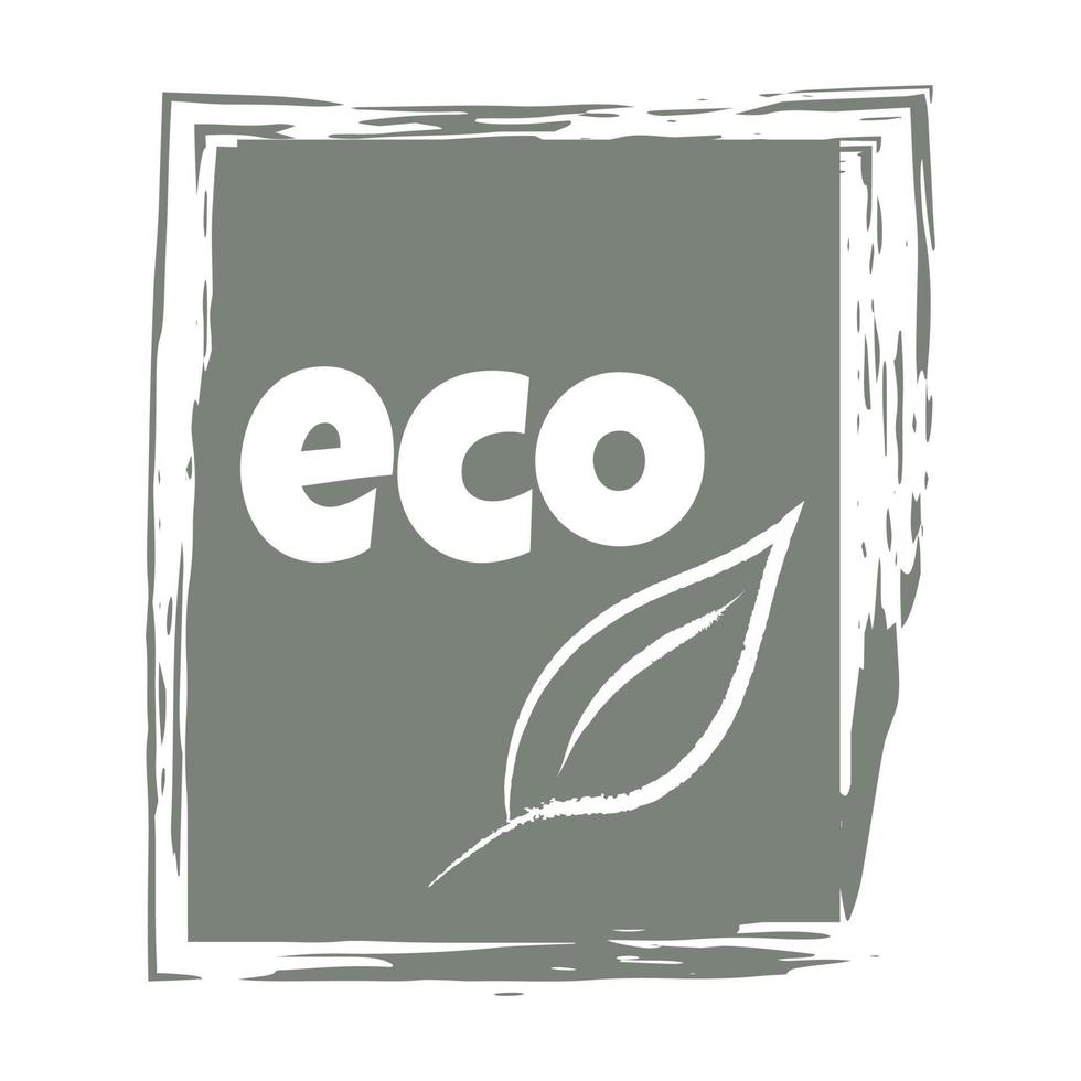 icoon voor verpakking van ecologisch producten Aan een wit achtergrond met een blad. vector illustratie