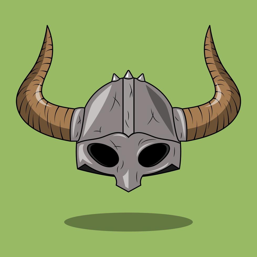 vector tekenfilm viking krijger masker helm.